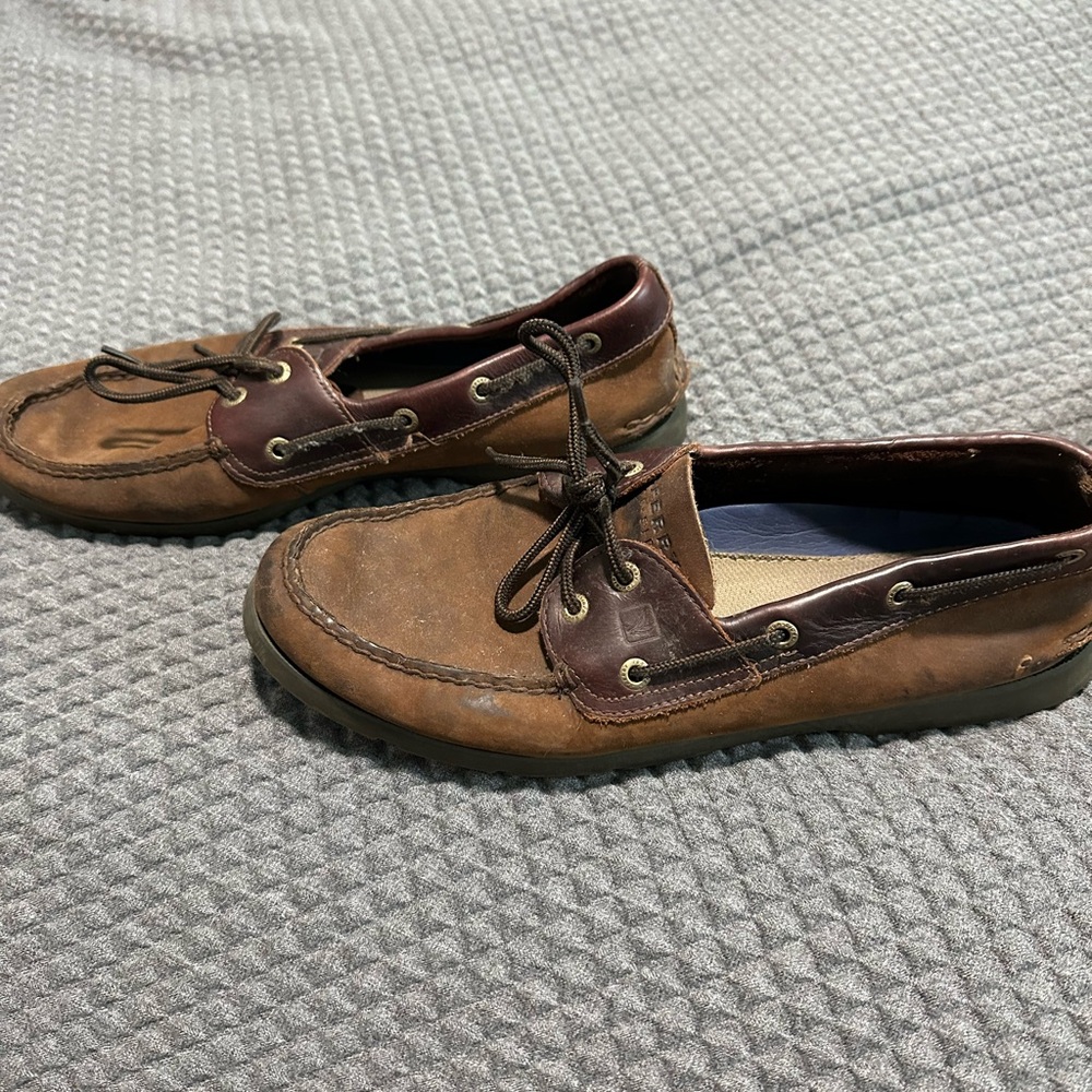 Sperry Two-Tone Brown Leather Boat Shoes